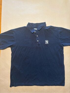 Stitches Dark Navy Polo with White NY Logo